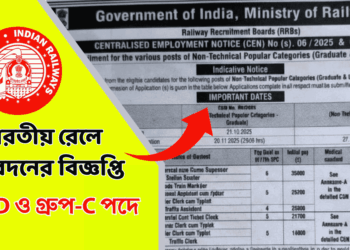 Railway RRB (Railway Recruitment Board) – Group-D & Group-C Posts Recruitment Apply 2026